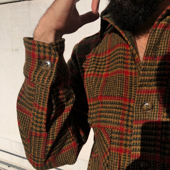 SOLD • Vintage 1970’s Plaid Green Woolrich Shirt - Picture 3 of 8